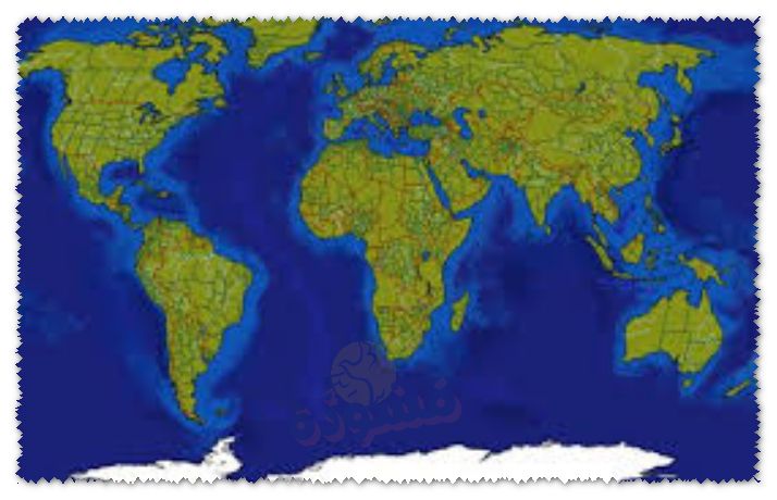 خريطة طبيعية لدول العالم