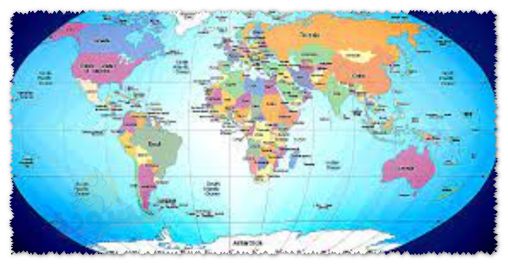 خريطة بالالوان لدول العالم