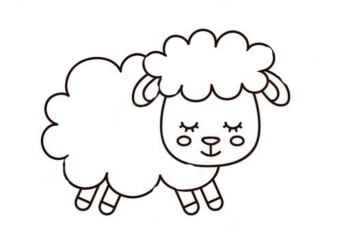 رسمة خروف عيد كيوت للتلوين