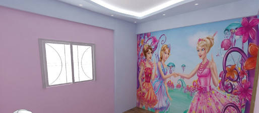 حوائط غرف أطفال أشكال كارتون بنات